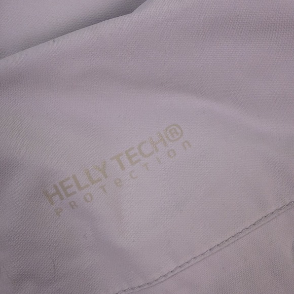 Helly Hansen Women's Large Full-Zip Long Rain Jacket Hooded White Zip Pockets - Picture 10 of 10